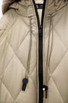 Стеганое пальто с капюшоном ZARA, светлый хаки - фото 12