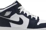 Кроссовки Air Jordan 1 Mid GS Obsidian, синий - фото 2