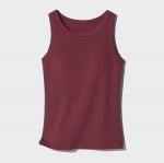 Майка Uniqlo Ribbed Bra, 18 бордовый - фото