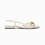 Туфли Zara Embellished Flat Slingback, белый - фото 2