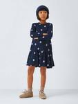 Детское платье из джерси в горошек John Lewis, Navy, Purple - фото 2