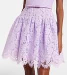 Мини-платье с поясом и кружевом Self-Portrait, Lilac - фото 5