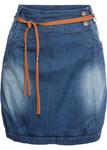 Джинсовая юбка с поясом Rainbow, синий - фото