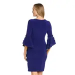 Женское платье-халат с отделкой рюшами R&M Richards, синий - фото 2