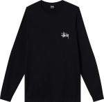 Лонгслив Stussy Basic Long-Sleeve Tee 'Black', черный - фото