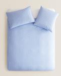 Пододеяльник Zara Home Striped, голубой/белый - фото