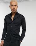 Рубашка мужская ASOS DESIGN облегающего кроя, черный - фото 4