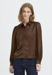 Блуза ICHI Button-down blouse, Chocolate Torte/Dark Brown - фото