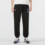 Брюки team sweatpants 'black green' Puma, черный - фото 4