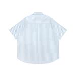 Рубашка *A Bathing APE с логотипом Moonface в полоску Aape, синий - фото 7