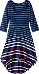 Платье Tommy Hilfiger Engineer Stripe для девочек с люрексом, Flag Blue - фото
