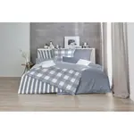 Постельное белье Primera «Basic Percale» в современном клетчатом дизайне, синий/белый - фото 2