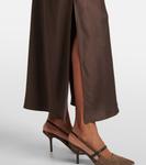 Атласное макси-платье Brunello Cucinelli, Cacao - фото 6