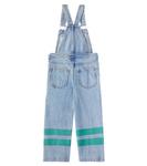 Джинсовый комбинезон с полосками и логотипом Tinycottons, Light Blue Denim - фото 3