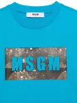 Футболка с логотипом MSGM Kids, синий - фото 3