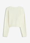 Джемпер Bershka EMBROIDERED CABLE-KNIT, Beige - фото 5