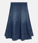 Джинсовая юбка миди lennox Khaite, синий - фото