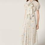 Длинное платье из крепдешина MIU MIU, белый - фото 5