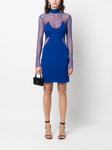 TOM FORD платье мини с сетчатой вставкой, синий - фото 2