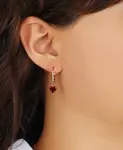 Серьги-Подвески в виде хрустальных сердец 2028, red - фото 3