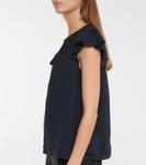 Льняной топ Ирен Velvet, темно-синий - фото 4