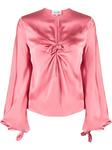 Блузка с узлом Del Core, розовый - фото