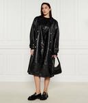 Пальто женское Dkny из экокожи с поясом, черный - фото 2