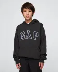 Детская толстовка с капюшоном и фронтальным логотипом Gap, темно-серый - фото