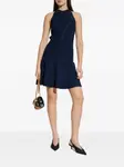 Трикотажное мини-платье с воротником-хомут Balmain, синий - фото 2