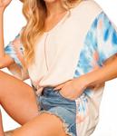 Топ с тай-дай рукавом в мультиколоре Haptics - фото 3