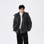 New Balance Винтажная спортивная серия Съемные шапки и кепки Куртка с большим карманом из утиного пуха Унисекс черный, Black - фото 4