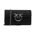 Кожаный кошелек + ремень Pinko, черный - фото