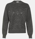 Свитер из шерсти, кашемира и шелка Brunello Cucinelli, Charcoal - фото