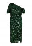 Платье Lily & Lionel NOLA ASYMMETRIC OFF SHOULDER SEQUINS MIDI, Green - фото 4