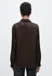 Блуза Massimo Dutti FLOWING SATIN LONG SLEEVE, Dark Brown - фото 3