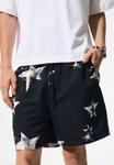 Шорты для плавания PULL&BEAR STAR PRINT BOARD, Black - фото