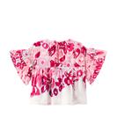 Шелковый топ Chantal Poupette St Barth Kids, Pink Pencilleo - фото 4