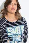 Топ LAURASØN SURF THE WAVE STRIPED GRAPHIC, Marine/Dark Blue - фото 3