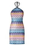 Missoni платье мини с узором зигзаг, синий - фото