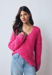 Джемпер Next V-NECK CHUNKY, Bright Pink/Pink - фото