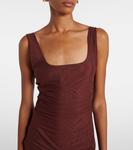 Собранное макси-платье из джерси SIR, Espresso - фото 4