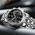 KANGOL Часы Quartz Movement Steel Strap Watch Men's Watch Black Dial, Silver Black Dial - фото 2