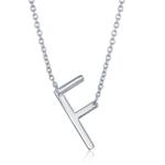 Серебряное ожерелье с боковыми инициалами Simona, F - фото