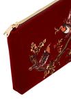 Клатч FABLE ENGLAND ROBIN LOVE EMBROIDERED MEDIUM, Ruby Red/Mottled Red - фото 6