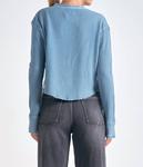 Вафельный топ Henley синего цвета ELAN - фото 3