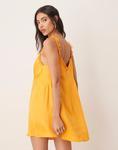 Платье-мини с кружевными вставками ASOS DESIGN цвета мандарин - фото 4