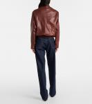 Кожаная куртка-бомбер Magda Butrym, Bordeaux - фото 3