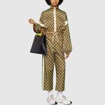 Куртка (WMNS) GUCCI Interlocking G Zipper Jacket 'Olive Green Ivory', зеленый - фото 2