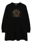 Платье с круглым вырезом Versace Kids, черный - фото