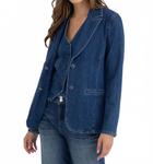 Коко Деним Блейзер с длинным рукавом в синем Level99 - фото